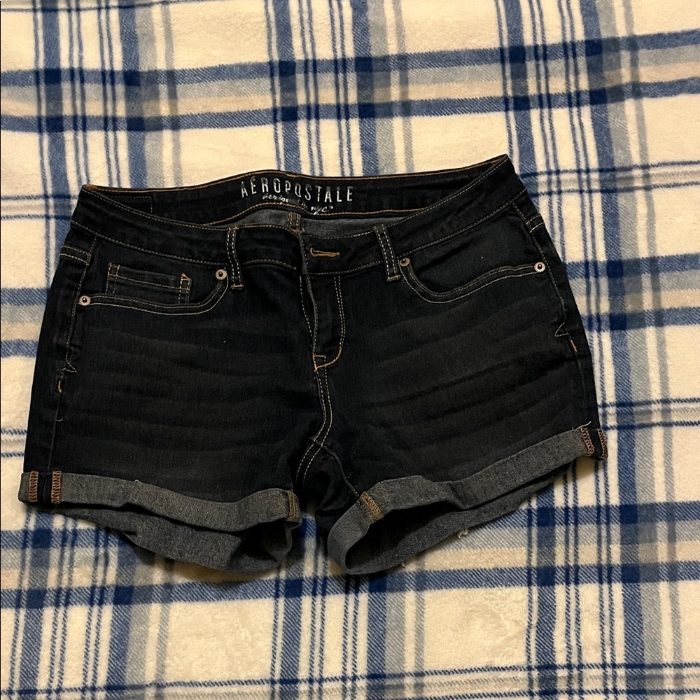 Aeropostale Women's Blue Dark WashDenim Jean Shorts